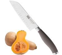 Taylors Eye Witness Syracuse Oriental Santoku Kitchen Knife - Professional 13cm/5 Inch Cutting Edge, Multi Use. Ultra Fine Dimpled, Razor Sharp Blade. Soft Textured Grey Handle, Excellent Grip.