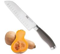 Taylors Eye Witness Syracuse Oriental Santoku Kitchen Knife - Professional 18cm/7 Inch Cutting Edge, Multi Use. Ultra Fine Dimpled, Razor Sharp Blade. Soft Textured Grey Handle, Excellent Grip.