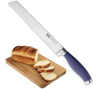 Taylors Eye Witness Syracuse Scalloped Bread Kitchen Knife - Professional 20cm/8” Cutting Edge, Multi Use. Ultra Fine Blade, Precision Ground Razor Sharp. Soft Textured Grip. Denim Blue Handle.
