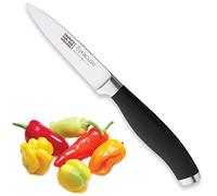Taylors Eye Witness Syracuse Vegetable Paring Kitchen Knife - Professional 8cm/3.5” Cutting Edge, Multi Use. Ultra Fine Blade, Precision Ground Razor Sharp. Soft Textured Grip Matte Black Handle.