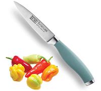 Taylors Eye Witness Syracuse Vegetable Paring Kitchen Knife - Professional 8cm/3.5” Cutting Edge, Multi Use. Ultra Fine Blade, Precision Ground Razor Sharp. Soft Textured Grip. Aqua Blue Handle.