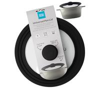 Taylors Eye Witness Universal Pan Lid - 3-in-1 Space Saving Frying Pan Cover, Tempered Glass with Silicone Rim and Oven-Safe, Cool Touch Knob. Fits 20cm, 22cm, & 24cm Pans, Pots & Casseroles Dishes