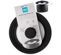 Taylors Eye Witness Universal Pan Lid - 3-in-1 Space Saving Frying Pan Cover, Tempered Glass with Silicone Rim and Oven-Safe, Cool Touch Knob. Fits 16cm, 18cm, & 20cm Pans, Pots & Casseroles Dishes