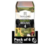 Taylors of Harrogate Rich Italian Coffee Beans, 200 g (Pack of 6 - Total 1.2kg)