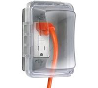 TayMac MM510C Single-Gang Horizontal/Vertical Weatherproof Receptacle Cover, 3.75 Inches Deep, Clear