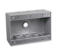 TayMac TB750S 3-Gang Weatherproof Box with Seven 1/2 in. Outlets, Gray