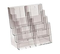 Taymar 4C330 Versatile Clear Plastic Leaflet Display Stand. Suitable for A4/A5/DL Leaflets, Flyers, Literature & Brochures. Desktop or Wall Mounted