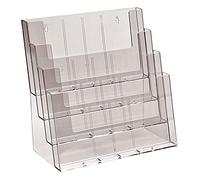 Taymar 4C330X Four Tier Display Stand for A4 Landscape Leaflets and Brochures - Clear