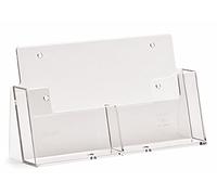 Taymar A6 Portrait Leaflet Counter Stand with 2 Pockets - Clear