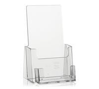 taymar DIN Long (DL) Table Brochure Stand with Extra Business Card Holder, Flyer Holder, Brochure Holder with Visi Compartment