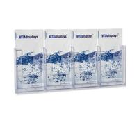 Taymar DL Portrait Leaflet Holder with 4 Pockets - Clear