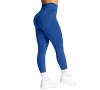 TAYOEA Women's Sport Shorts Scrunch Butt Lifting Gym Shorts Push Up Short Seamless Workout Cycling Shorts for Women Royal Blue,L