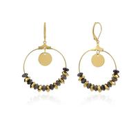 TaYolnFaSo Bohemian Crystal Dangle Earrings for Women Boho Vintage Gold Large Hoop Earrings Noble Earrings Jewelry Gift for Girlfriend Wife, 60*40mm, Stainless Steel, No Gemstone