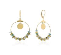 TaYolnFaSo Bohemian Crystal Dangle Earrings for Women Boho Vintage Gold Large Hoop Earrings Noble Earrings Jewelry Gift for Girlfriend Wife, 60*40mm, Stainless Steel, No Gemstone