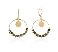 TaYolnFaSo Bohemian Crystal Dangle Earrings for Women Boho Vintage Gold Large Hoop Earrings Noble Earrings Jewelry Gift for Girlfriend Wife, 60*40mm, Stainless Steel, No Gemstone