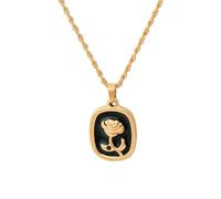 TaYolnFaSo Colorful Enamel Pendant Vintage Necklace for Women 18k Real Gold Plated Rose Flower Moon Star Twist Chain Necklace Enamel Pendant Jewelry Gift for Wife Girlfriend Mother, 18 inch, Stainless