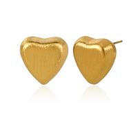 TaYolnFaSo Heart Enamel Drop Earrings 18k Real Gold Plated Chunky Love Enamel Earring Double Heart Jewelry Gift for Women, 18k Real Gold Plated, No Gemstone