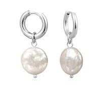 TaYolnFaSo Natural Baroque Pearl Earrings for Women 18k Real Gold Plated Huggie Hoop Drop Earring Freshwater Pearl Jewelry Gift for Women, Stainless Steel, Pearl