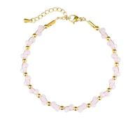 TaYolnFaSo Natural Freshwater Pearl Bracelets 18K Real Gold-Plated Dainty Handmade Gemstone Crystal Beaded Bracelet Stackable Stone Pearl Jewelry Gift for Women, 7.7, crystal