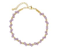 TaYolnFaSo Natural Freshwater Pearl Bracelets 18K Real Gold-Plated Dainty Handmade Gemstone Crystal Beaded Bracelet Stackable Stone Pearl Jewelry Gift for Women, 7.7, crystal