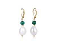 TaYolnFaSo Natural Freshwater Pearl Lever Back Earring for Women 18k Real Gold Plated Huggie Hoop Earring Natural Gemstone Pearl Bead Drop Jewelry Gift for Wife Girlfriend Daughter, 1.5, 18k Gold