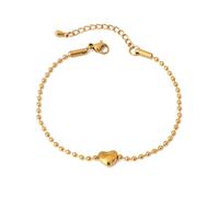 TaYolnFaSo Natural Gemstone Beads Bracelets for Women Round Beaded Gold Link Bracelet Handmade Healing Crystals Bracelet Gemstone Jewelry Gift for Wife Mother, 5.5 UK, 18k Real Gold Plated, no