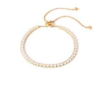 TaYolnFaSo Natural Stone Stretch/Stackable Link Bracelet Dainty CZ Tennis Bracelet Handmade Gemstone Beads Jewelry Gift for Women, 5.5, Stainless Steel, Cubic Zirconia