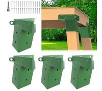 TAYORY Deer Stand Brackets 4"x 4", Elevator Brackets 4Pcs, Green Deer Blind Brackets, for Outdoor Hunting Platform, Elevated Deer Blinds Brackets, Shooting Shacks, Tree Houses and Observation Decks