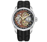 TAYSHILEY Pagani Design Men's Automatic Mechanical Watch Skeleton Dial Sport Watch with Fluorine Rubber Strap, Synthetic Sapphire Glass, Luxury Automatic Wristwatch for Men,Automatic Calendar, Black