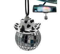 TAYSTE Disco Ball | Cowboy Hat Disco Ball Rearview Pendant | Automotive Mirror Suspending Accessories for Home Truck SUV Interior Decorations