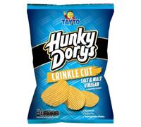 Tayto Hunky Dorys Crinkle Cut Crisps, Salt & Malt Vinegar Flavour, 130g, Pack of 3