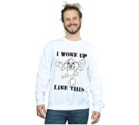Taz I Woke Up Like This Sweatshirt Looney Tunes White L