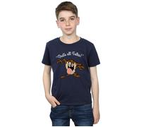 Looney Tunes Boys Taz That's All Folks T-Shirt 7-8 Years Navy Blue
