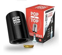 TaZa Pop-the-Top Beer Bottle Opener (Black): Automatic Bottle Opener, No Damage to Cap | Fun Bartender Tool | Push Down Decapitator Bottle Cap Opener by