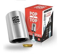 Taza Pop-The-Top Beer Bottle Opener (Rustproof): Push Down, Pop Off Bottlecaps No Damage - by Taza