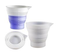 Tazas De Mezcla De Resina Epoxi - Recipiente Medidor Plegable Dee Silicona | Moldes Dee Silicona Para Velas Y Yeso - Herramientas Fundición Para, Artesanía, Joyería