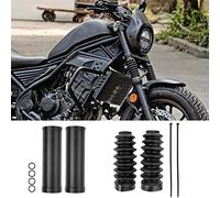 TAZGANTAX Motorcycle Rubber Aluminum Front Upper Lower Fork Dust Cover Gaiters Gators Boots Shock Absorber Compatible with Ho-nda Rebel CMX 500 CMX 300 Rebel 250 CMX300 Accessories(1 Set)
