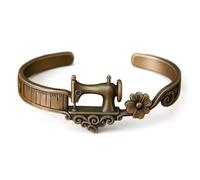 Tazimo Sewing Machine Themed Bracelet for Women Vintage Sewing Charm Machine Inspirational Thin Statement Bracelets for Quilters Jewelry Gifts for Women