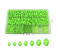 TAZIZI 900pcs Oval Shaped Fishing Beads Glow | Sink Beads, Float Beads, Leader Rigs, Saltwater Fishing Lures, 7x10 / 6x10 / 6x8 / 5x8 / 5x7 / 4x5 / 3x4mm