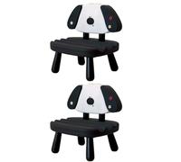 TAZIZI Chair Inspired Smartphone Rest for 3-7 Inch, Black and white dog | Desk Holder with Stepped Slots, Silicone Trim, Countertop Placement