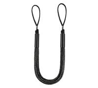 TAZIZI Dockside Connection Rope for Small, Black | 7 Ft Elastic Mooring Line with Double Loop Ends for Temporary Tie Up