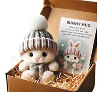 TAZIZI Mini-bunny Easter Gifts, 2026 New Bunny-hug Gift with Inspirational Card, Soft Plush Rabbits Hug, Basket Bunnies Stuffer, Emotional Motivational Decor, for Mother ' S Day Birthday Gifts
