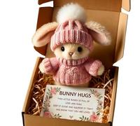 TAZIZI Mini-bunny Easter Gifts, 2026 New Bunny-hug Gift with Inspirational Card, Soft Plush Rabbits Hug, Basket Bunnies Stuffer, Emotional Motivational Decor, for Mother ' S Day Birthday Gifts