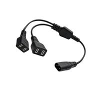 TAZIZI Outlet Split C8 Male to 2 PinCable 60cm 23.6in | Two Flat 2 Slot Female Ends, PVC Cover, Space Saving Cord for Cabinet Wiring, Indoor Equipment Routing