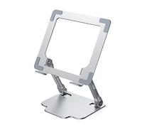 TAZIZI Portable Aluminum Folding Notebook Stand with Heat-Vent, Silver | Aluminum Folding Notebook Computer Heat Dissipation Bracket for 10-17.3inch Tablet Desktop Notebook