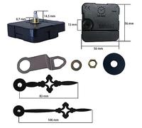 TAZIZI Silent Wall Clock Kit Quartz Movement for 30cm Panel, C | Long Shaft Clock Movement Mechanism, Battery Operated, Long Spade Hands for 35cm 40cm Panel Home Clock