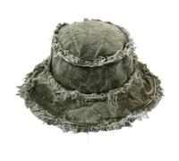 TAZIZI Unisex Distressed Bucket Hat Frayed Edge Bucket Hat Adult Summer Sunproof Fisherman Hat Foldable Wide Brim Sun Hat