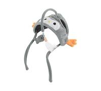 TAZIZI Wand Toy Cute Hat with Ear Hole, Little gray, B | Interactive Toy Feather Wand Teaser for Indoor Cats, Kitten Pouncing Exercise Play, Flexible
