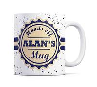 Tazletree Alan Mug- Hands Off Alan’S Mug - Funny and Bold Coffee Mug for Alan’S Personal Space