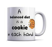 Tazletree Funny Diet Mug, Cookie Monster, Balance is a Cookie in Each Hand, Baking and Cooking, Comedy for Dad, Husband or Wife.